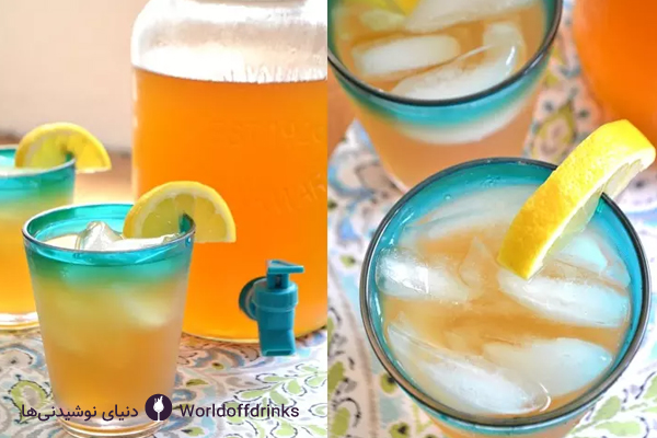 دنیای نوشیدنی ها - نوشیدنی چای سرد زنجبیل و لیمو - آیس تی