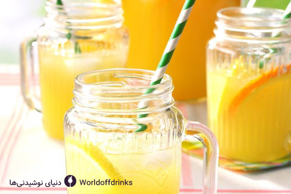 دنیای نوشیدنی ها - نوشیدنی شربت لیمو و پرتقال - نوشیدنی های خنک برای مهمانی 