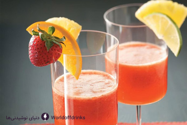 دنیای نوشیدنی ها - نوشیدنی لیمو ترش و و آناناس و توت فرنگی - نوشیدنی های خنک برای مهمانی 